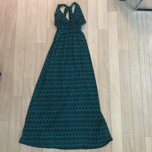 YDE STUDIO | Blue & Black Boho Maxi Dress